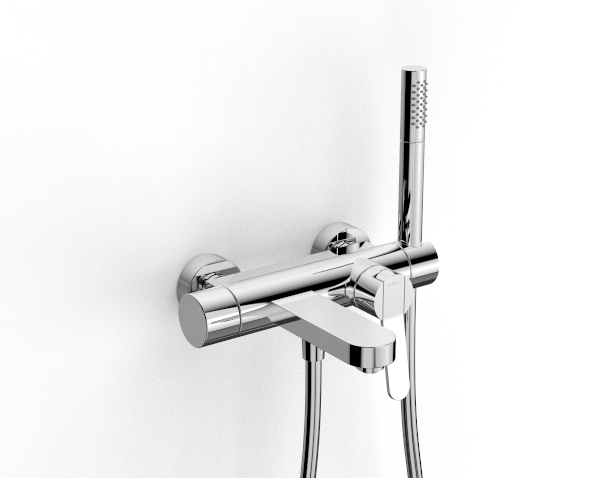 Wall-mounted bathtub set